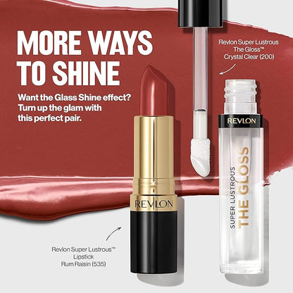 Revlon Super Lustrous Lip Gloss, Non-Sticky, Hydrating, High Shine Finish, 200 Crystal Clear, 0.13 oz