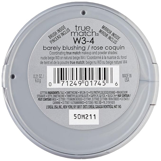 L’Oréal Paris True Match Super-Blendable Powder Blush, Barely Blushing, 0.21 Oz (Packaging May Vary) (Pack of 2)
