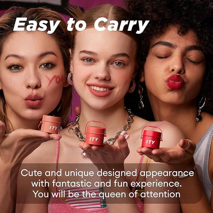 ITY Velvet Matte Finish Lip Stain-Mousse Textured Pudding Pot Lip Clay, Red Shade, Dual-Use as Lipstick and Blush, Conceals Lip Lines, Rich Pigment, 0.21 oz (6g) in Red Velvet