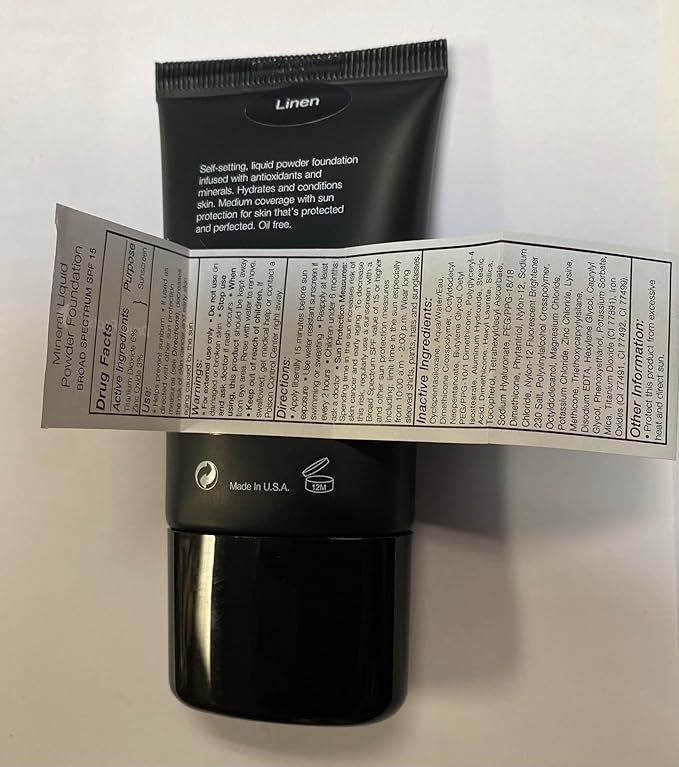 Jolie Mineral Liquid Powder Foundation SPF 15 1 Fl. Oz. Hypoallergenic - For All Skin Types (Linen)