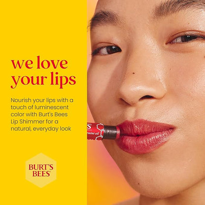 Burt's Bees 100% Natural Moisturizing Lip Shimmer, Cherry - 1 Tube