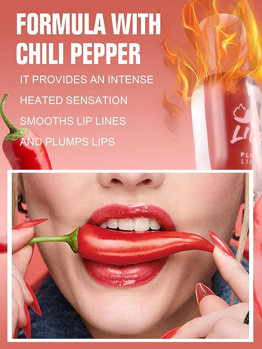 Plumping Lip Gloss With Chili Extract, Fuller Lips Instantly! Ultra-Hydrating & Nourishing, Volumizes, High-Shine, Lip Plumping Lip Tint Lipstikc, and Define Your Lips Naturally (B, 03)