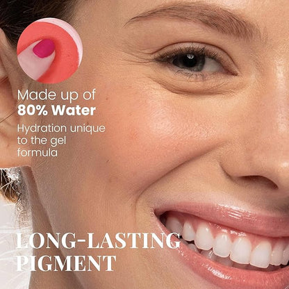 Paul & Joe Gel Blush, Bright and Buildable Makeup, Water-Based Gel Makeup Blush with Hydrating Oils for Dewy, Radiant Finish, Subtle Coral Cheek Tint, 03 Poached Peach, 0.71 oz