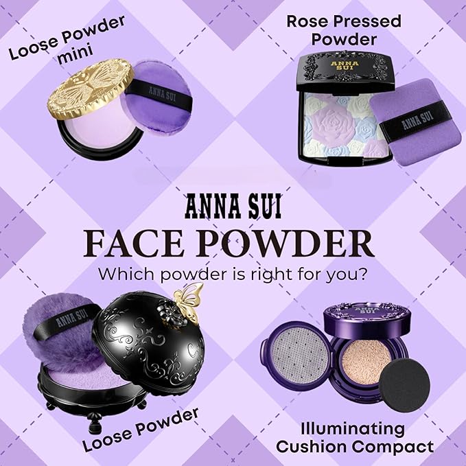 ANNA SUI Loose Face Powder - Refill Only - Blurring effect and Brightening, Covering of Large Pores - Flowless Soft Focus Finish - 300 - Pink - 0.59 oz.