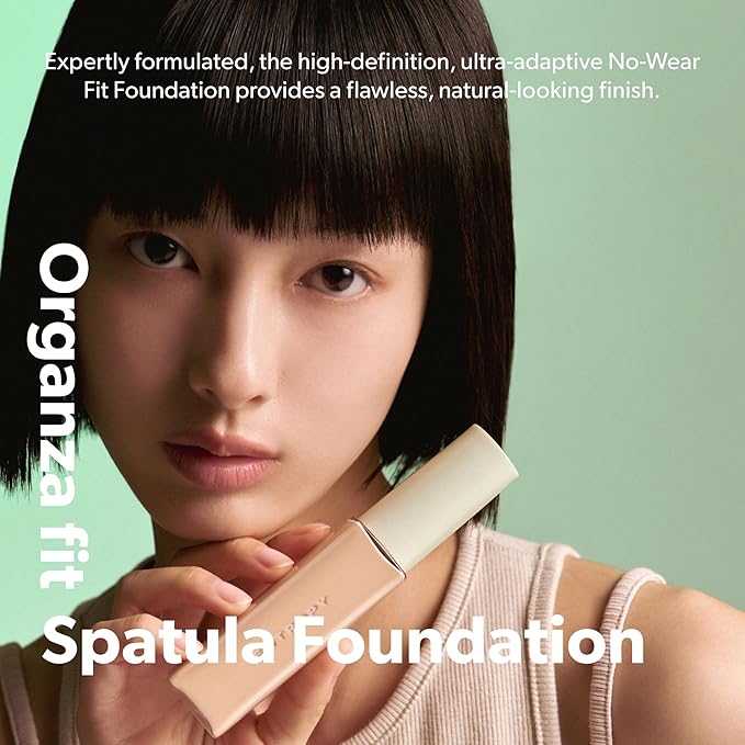 ENTROPY MAKEUP Organza Fit Spatula Foundation, Sheer to Medium Coverage, Built-In Spatula Applicator, Natural Finish, Flawless Skin, Long-Lasting Ultra Lightweight, Korean Makeup, #22.8