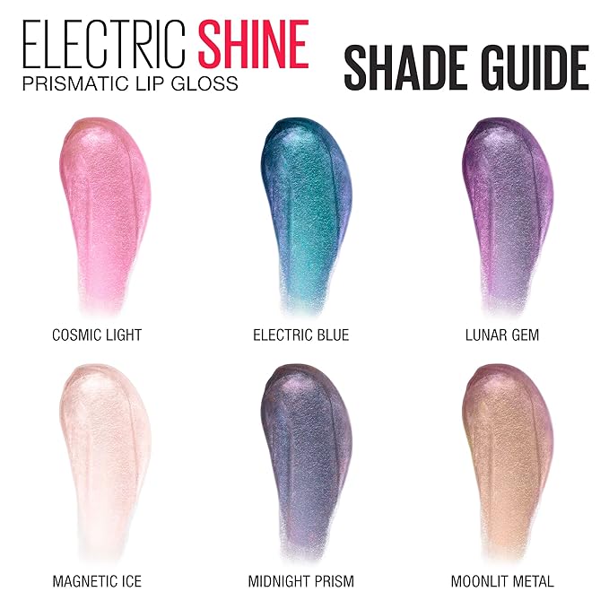 Maybelline New York Lip Studio Electric Shine Prismatic Lip Gloss Makeup, Moonlit Metal, 0.17 fl. oz.