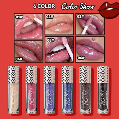Boss Up Color Changing Lip Oil, Shimmering Temperature Color Changing Lip Gloss Tinted Lip Stain, Long Lasting Nourishing Moisturizing Lip Glow Oil for Lip Care (02#)