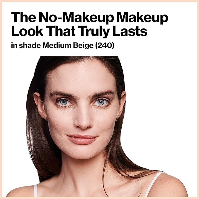 Revlon ColorStay Light Cover Liquid Foundation, Hydrating Longwear Weightless Makeup with SPF 35, Light-Medium Coverage for Blemish, Dark Spots & Uneven Skin Texture, 240 Medium Beige, 1 fl. oz.