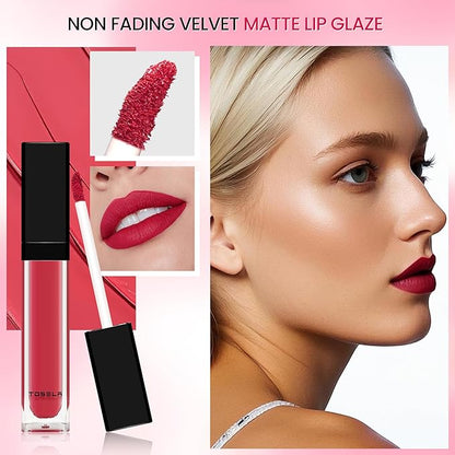 Lip Set, Lip Stain Long Lasting Waterproof, Lightweight, Non-sticky, High Shine Finish, Super Natural #10