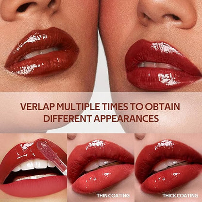 LIP VB Hydrating Lip Gloss Stain - 12HR Glossy Plump & Waterproof Moisture Lock, Non-Sticky Lip Treatment for Dry Lips Revival, Daily Wear & Night Care (Blush Bubble Hue)