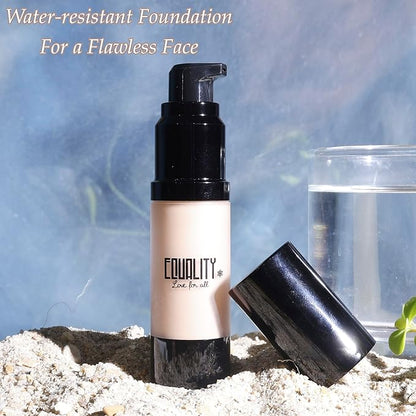 EQUALITY HI-DEF Foundation, Water resistant, Medium to Full coverage, Dewy finish non-matt, 12 hour wear Shine control, Cruelty Free, Paraben Free, 18ml/0.61 US Fl Oz - N55