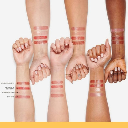 Burts Bees Gloss and Glow Glossy Balm, 100% Natural Origin, Eat, Drink and Be Cherry, 1 Tube (Pack of 2)