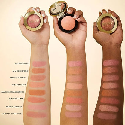 Milani Baked Blush, Powder Blush for Cheeks, Cruelty Free Makeup - Shape, Contour & Highlight Face for a Shimmery or Matte Finish - Berry Amore