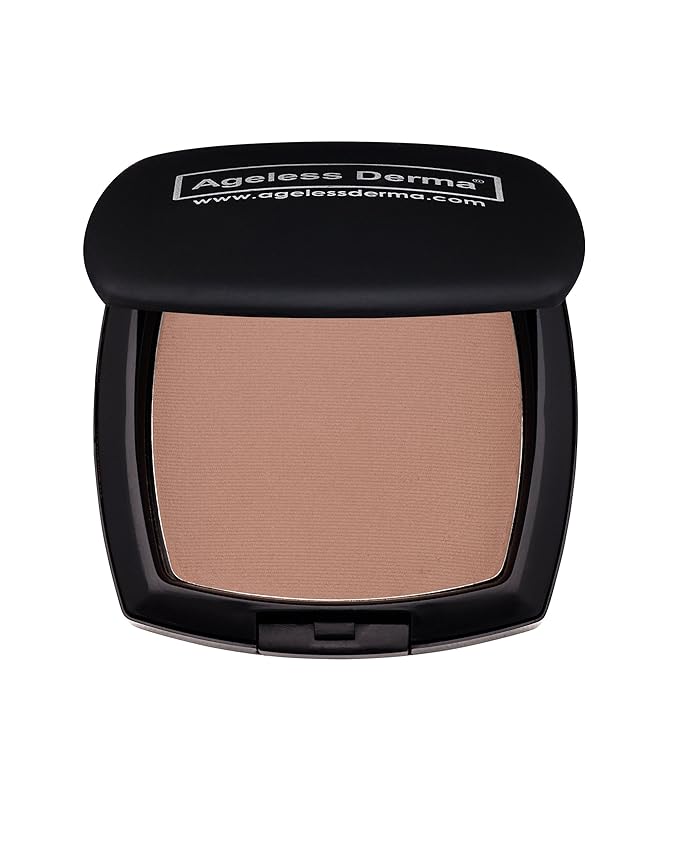 Pressed Mineral Makeup Foundation Cocoa with Vitamin A, E and Green Tea. This Mineral Cosmetic Made in USA with No Paraben