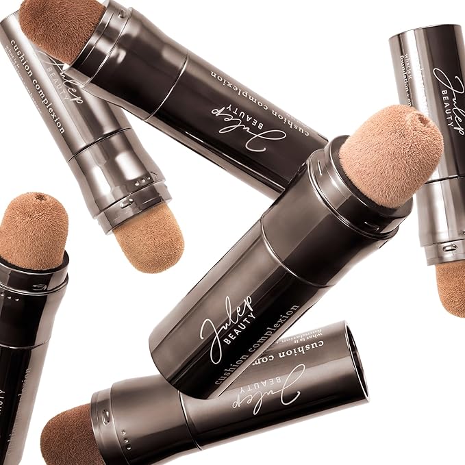 Julep Cushion Complexion Medium Coverage Foundation - Caramel | Covers, Brightens & Evens Skin Tone | On-The-Go Cushion Applicator | Hyaluronic Acid, Vitamin B5 & E