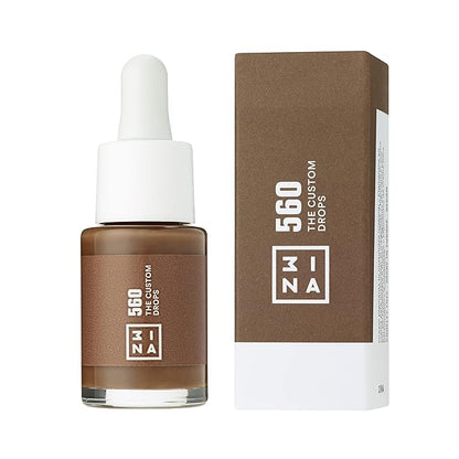 3INA The Custom Drops 560 - Long-Wearing Formula - Quick Drying - Mattifying Effect - Can Be Used To Create A Variety Of Shades - Highly Concentrated - Cruelty Free And Vegan - Paraben Free - 0.43 Oz