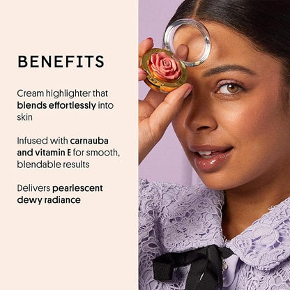 Winky Lux Cheeky Rose, Cream with Vitamin E, Gold Highlighter, Makeup, Champagne