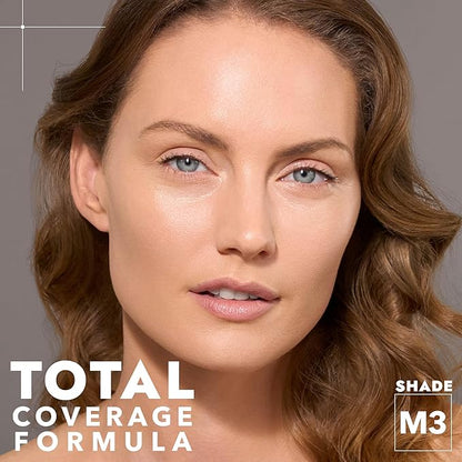 COVER FX Complete Coverage Kit: Total Cover Cream Foundation - Shade M3 + Custom Cover Blending Brush