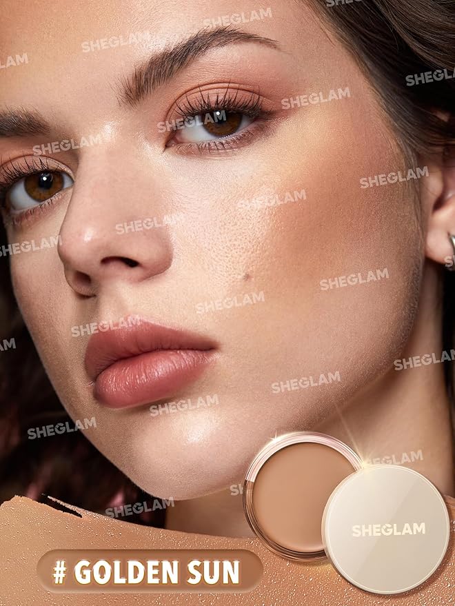 SHEGLAM Silk Haze Cream Bronzer Blendable Cream Makeup with a Lightweight Formula - Customizable Face Makeup for a Natural, Sun-Kissed Glow Long Lasting-Golden Sun