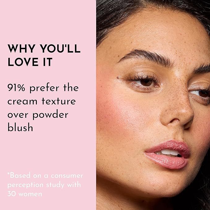 Pinch My Cheeks Soft-Blur Cream Blush - Duchess - Premium Blush with Natural Ingredients to Re-Energize and Protect the Skin While Imparting a Soft, Cloudy Finish - 0.18 oz