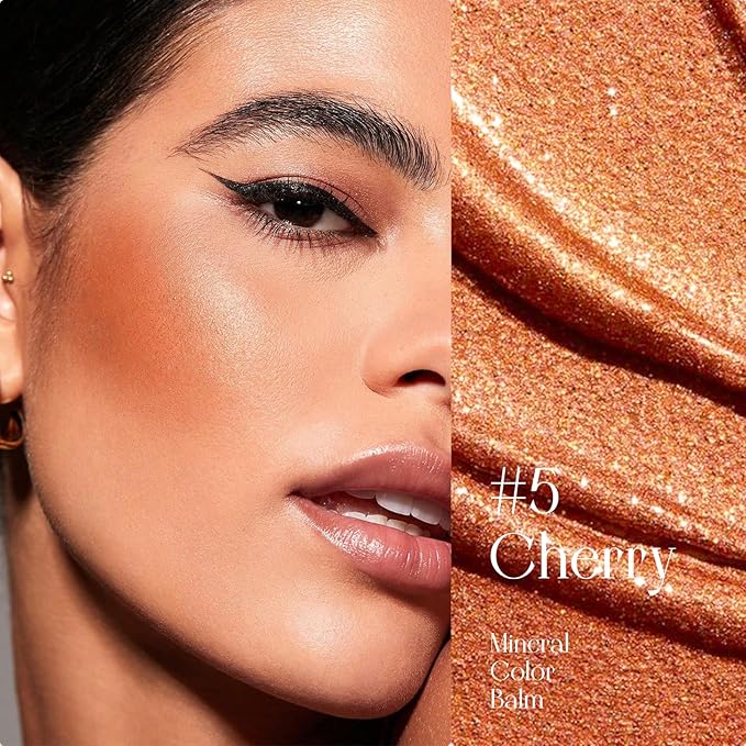 Mineral Color Balm, SPF 35 Multi Color Stick for Lips, Cheeks& Eyes, Blendable Creamy Lightweight Formula, Buildable Shimmer Finish, Multiuse Makeup Stick, Cherry