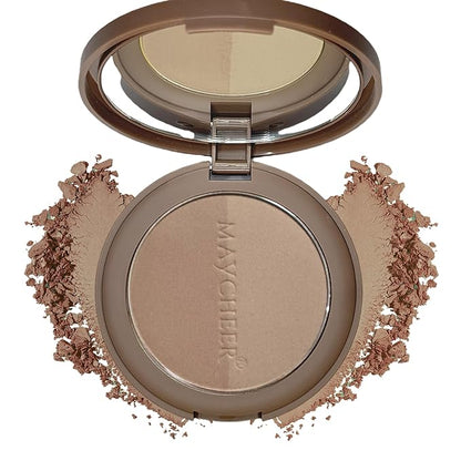 2 in 1 Contour Palette Face Sculpting Grey Contour Powder Palette Face Bronzer Makeup Contouring Palette with Mirror - Highly Pigmented Contour Shadow For Light Skin tone