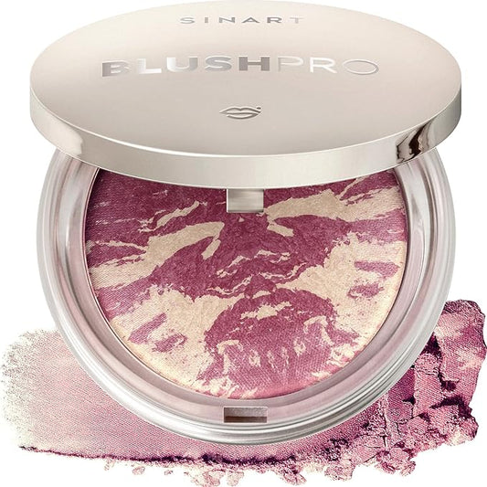 Baked PRO Blush. Brighten Lighting Highly Glow Marbleized. Lightweight Shimmery Satin Face Makeup. Cruelty-Free Powder Blush. Shape, Contour & Highlight Face (B3, D60)