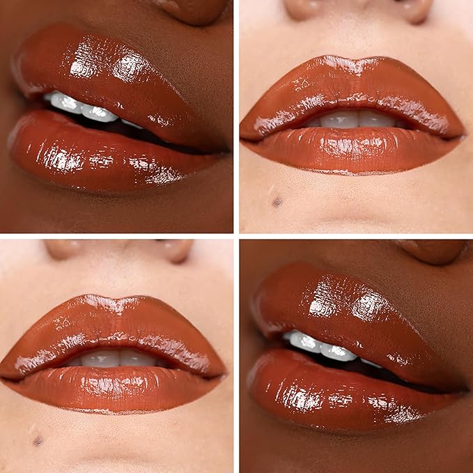 The Lip Bar Vegan Non-Sticky Lip Gloss, with Hydrating Shea Butter for a Lightweight, High Shine Finish, Headliner - Warm Terracotta Brown