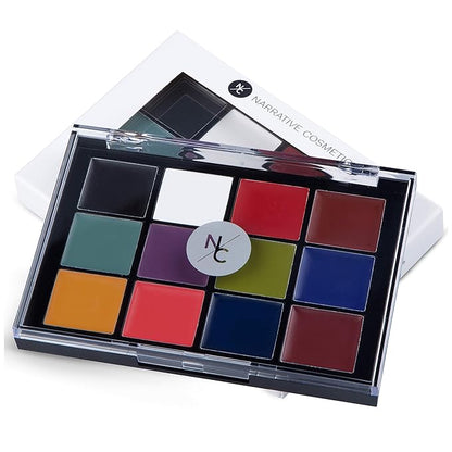 12-Color Primary FX Cream Palette, Professional Quick Drying Waterproof SFX Makeup for the Stage, Film, Costumes, Cosplay