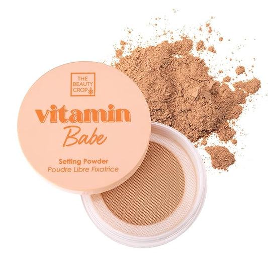 The Beauty Crop Vitamin Babe Setting Powder - Talc-Free Loose Powder for Flawless Finish - Medium Shade - 0.35 oz