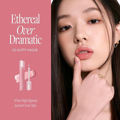 Glasting Color Gloss - K Beauty High Shine Long Lasting Lip Makeup - Non-Drying & Moisturizing - Lightweight Tinted Lip Gloss with Jojoba Oil 0.15 oz (#01 Peony Ballet)