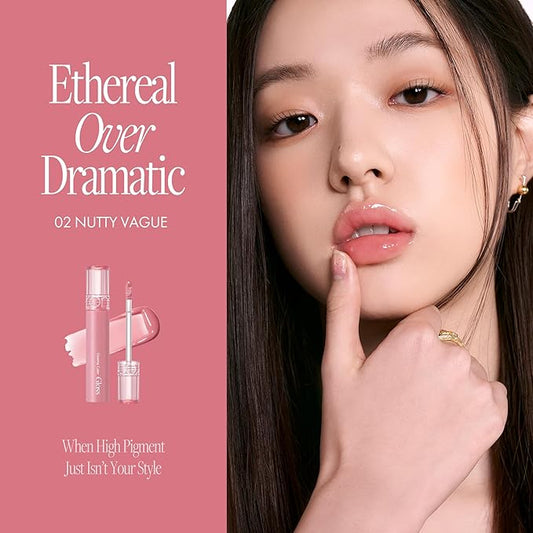 Glasting Color Gloss - K Beauty High Shine Long Lasting Lip Makeup - Non-Drying & Moisturizing - Lightweight Tinted Lip Gloss with Jojoba Oil 0.15 oz (#01 Peony Ballet)