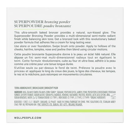 Well People Superpowder Bronzing Powder, Hydrating Baked Bronzing Powder For A Natural Glow, Semi-matte Finish, Vegan & Cruelty-free, Golden Hour