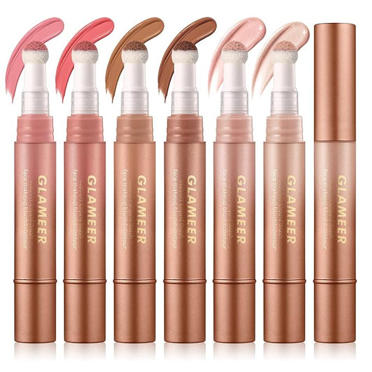 Blush Stick,Liquid Blush Stick,Silky Smooth Creamy Formula,Lightweight Blendable Blush Rouge Stick,Naturally Sculpted Look Professional Beauty Makeup Blush (01/02/03/04/05/06)