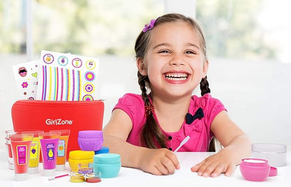 GirlZone Lip Balm Making Kit, 25-Piece Makeup and Lip Gloss Set with Glitters, Stickers & More, Fabulous Girls Toys Age 8 & Great Gift Idea for Kids