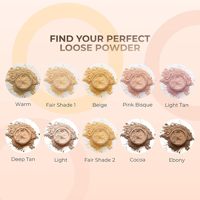 Ebony Shade Foundation (20g Full Size Sifter Jar) Matte Mineral Makeup Loose Powder Bare Face Full Coverage Long Lasting All Natural Noncomedogenic for All Skin Types Airbrushed Finish SPF 30