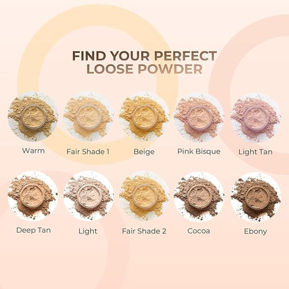 Light Shade Foundation (20g Full Size Sifter Jar) Matte Mineral Makeup Loose Powder Bare Face Full Coverage Long Lasting All Natural Noncomedogenic for All Skin Types Airbrushed Finish SPF 30