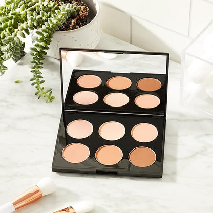 Contour & Highlight Palette, Sculpt, Define, Palette Powder Contour Kit with Mirror - 6 Highly Pigmented Matte Colors For Contouring And Highlighting