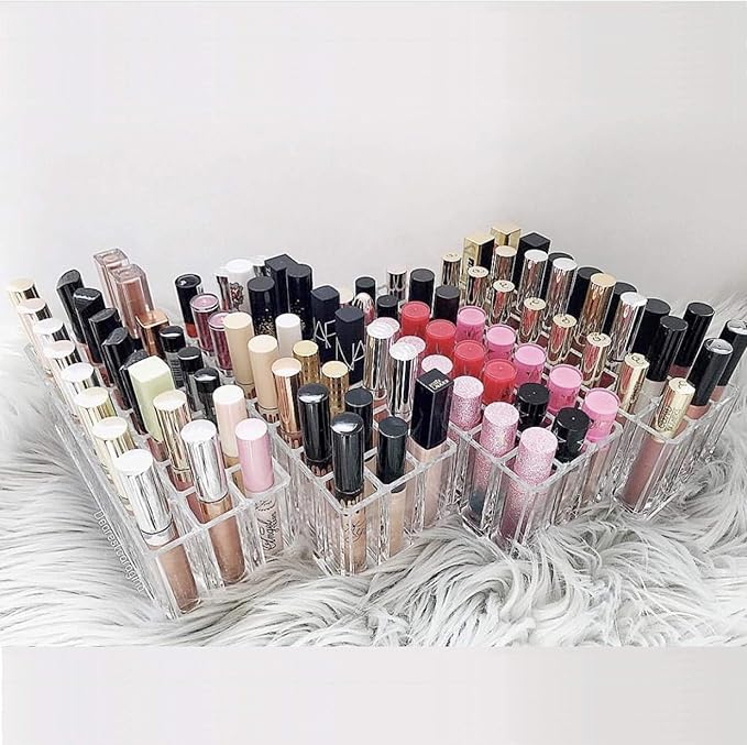 byAlegory Acrylic Lip Gloss Organizer & Beauty Makeup Holder | 24 Space Organization Container Storage For Tall Lip Gloss / Lipstick Products - Clear