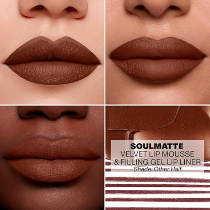 Morphe Soulmatte Velvet Lip Mousse Matte Lipstick - Air-Whipped, Soft Matte Lip Makeup with Vitamin E to Hydrate, Soften and Smooth Lips - Other Half (0.128 Oz)