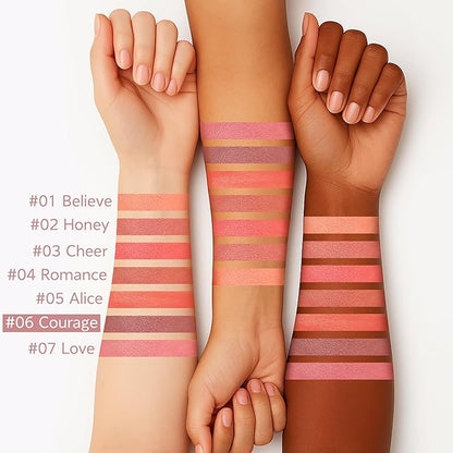 FV Liquid Blush, Long Lasting Buildable Cream Cheek Tint with High-Pigment Color, Weightless Blendable Formula for Natural Dewy Finish (Courage)