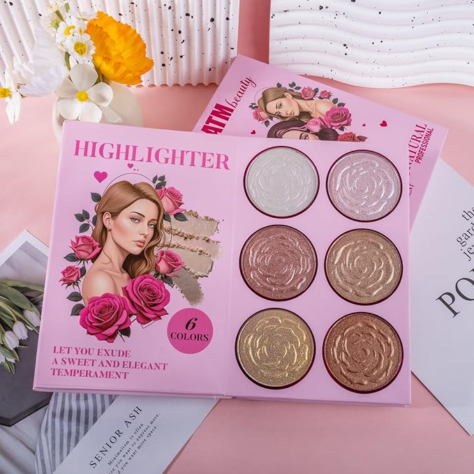 4-Layer Book-Style Foldable Makeup Palette Set | Portable & Long-Lasting | Contour Blush Highlight Eyeshadow, Professional 43 Shades, Suitable for Multiple Skin Tones & Makeup Looks, Gift Idea