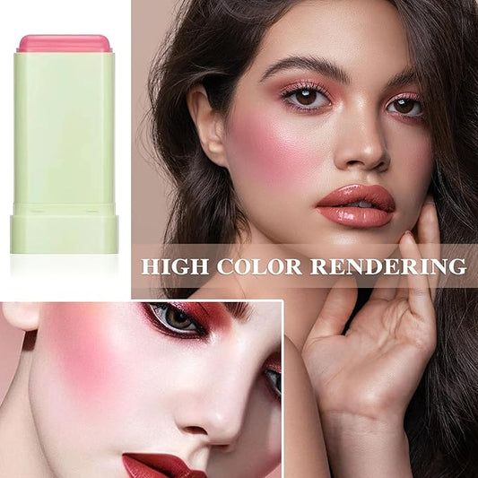 Cream Blush Stick,Waterproof Multi Makeup Cream Stick,Lightweight,Long-lasting,Easy To Use,2 in 1 Multi Blush for Cheeks & Lip Tint & Eyeshadow Makeup,Suitable for All Skin A