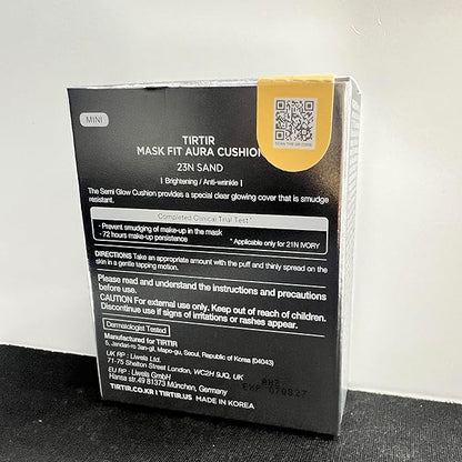 [*Mini Size*] TIRTIR Aura Glow Silver Cushion | Korean Cushion Foundation, (#23N Sand, 0.15 Fl Oz)