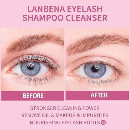 2.02 fl.oz / 60ml Lash Shampoo for Lash Extensions Removing, Eyelid Face Foaming Cleanser and Premium Eyelash Extension Cleansing, Safe Makeup Remover for Professional & Home Use