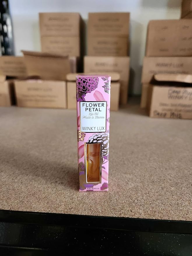 Winky Lux Flower Petal Hydrating Lip Oil - Non-Sticky Lip Gloss for Dry & Damaged Lips, Enhances Shine - Softening Glow Lip Oil - Vegan, Paraben-Free