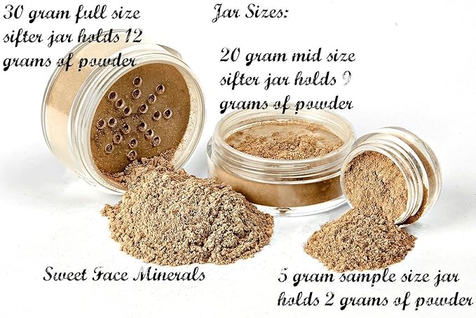 Pink Bisque Foundation (30g Full Size Sifter Jar) Matte Mineral Makeup Loose Powder Bare Face Full Coverage Long Lasting All Natural Noncomedogenic for All Skin Types Airbrushed Finish SPF 30