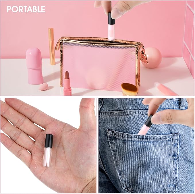 Mini Lip Gloss Tubes, 100 Pcs Refillable Lip Balm Bottle Transparent Empty Containers Travel Personal Cosmetic Inserts Cosmetic Tools Mini Lipstick Containers for Women DIY Makeup