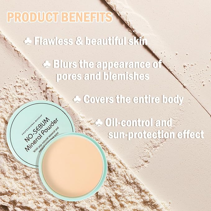 7PCS Mushroom Head Air Cushion CC Cream Foundation,Natural BB Cream Foundation Makeup,Moisturizing One Step Color Corrector,Loose Setting Powder Set with Makeup Sponges C