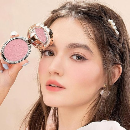 Flower Knows Strawberry Rococo Embossed Blush 03 Classic Ballet+Butterfly Cloud Collar Angled Powder Brush Frosty Wisteria